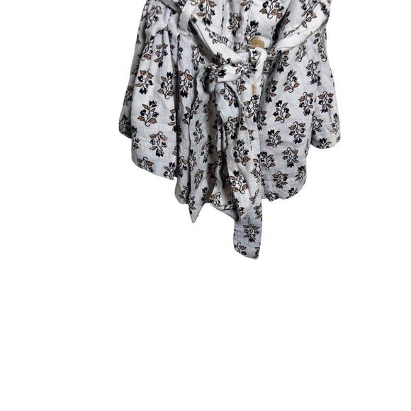 Ann Taylor Tank Top Women's 8 Floral Button Up Tie Sleeveless Lined Shirt - Picture 3 of 12